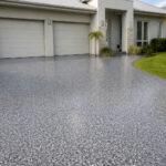 Epoxy driveway in a Gold Coast home with a Colour Flake® decorative finish over a UV-stable polyurethane topcoat