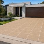 modern home with stencilled concrete driveway on the gold coast